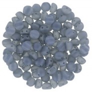 Czech 2-hole Cabochon beads 6mm Crystal Lagoon Full Matted